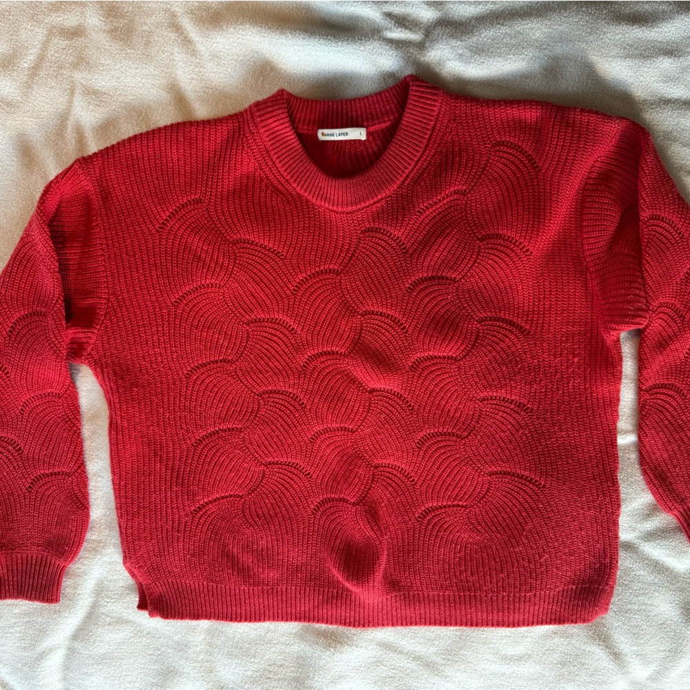 Marine Layer Olivia Crewneck Sweater in Coral